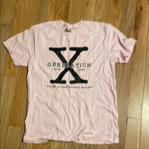 GENERATION Y Pink Short Sleeve Tee with Bold Black Print